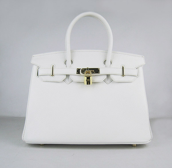 Replica Hermes Birkin 30CM Togo Leather Bag White 6088 On Sale